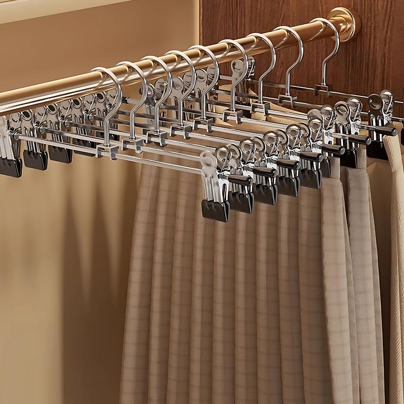 10/20PCS Non-Slip Metal Trousers Clip Adjustable Hangers Clothes Home Storage Rack Suitable for Pants Skirt Hanging Supplies ZYF