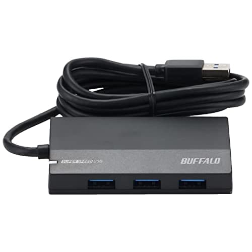 BUFFALO USB3.0 Self-Powered 4-Port Hub Black Standard Model BSH4A125U3BK [Compatible with Nintendo Switch/Windows/Mac]