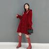 Xitao Vintage Loose Mini Dress Fashion Velvet Women New GWJ2873