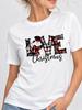 (Asian Size) faith cute flower Print Woman Clothing New Year T Shirt Christmas Festival Tee Women Fashion Top Short Sleeve Graphic T-shirt