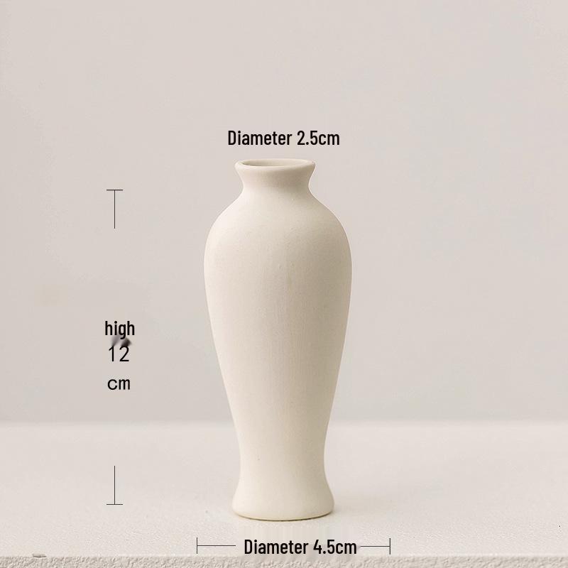 Nordischer Weißer Kleiner Weinschrank Vase: Einfaches Blumenarrangement für Wohnzimmer oder Schreibtischdekoration