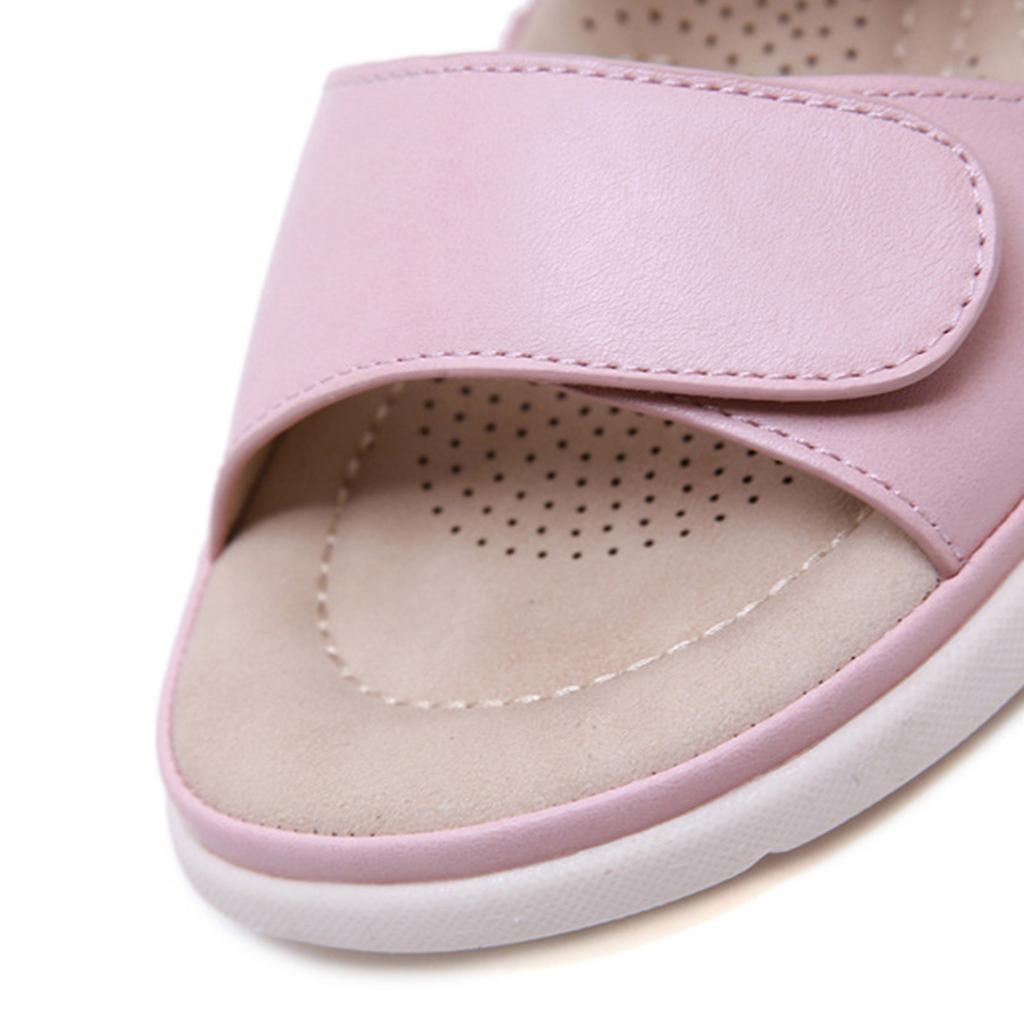 סנדלי פלטפורמה לנשים אלגנטיים: סנדלי הליכה לקיץ לאישה, נוחים, נעלים ללא שרוכים, קז'ואל, פתוחות בקצה, עם חורים, עקב נמוך