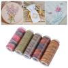 Sewing Thread 5pcs 110m Multicolor Gradient Sewing Quilting Polyester Embroidery Thread Spools Garment Accessories Thread