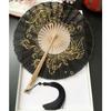Handmade Round Bamboo Fan Tassel Dance Fan Vintage Collapsible Hand Fan  Women