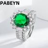 925 Sterling Silver Jewelry Set With Emerald And Zircon Necklace, Earrings And Ring, Elegant Accessories Collection For Women