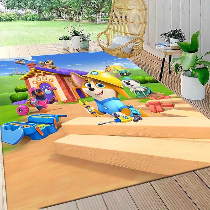 1Pc Paw Patrol Construction Fun Carpet Rug Customizable Soft Washable Antislip Home Living Room Sofa Mats Personalized Rug 091739