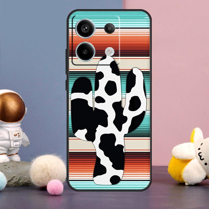 Boho Botanical Leaf Cow Cactus Case For Xiaomi Redmi Note 15 Pro Plus 10 11 12 13 14 Pro Redmi 15 15C 14C 10C 12C 13C Cover