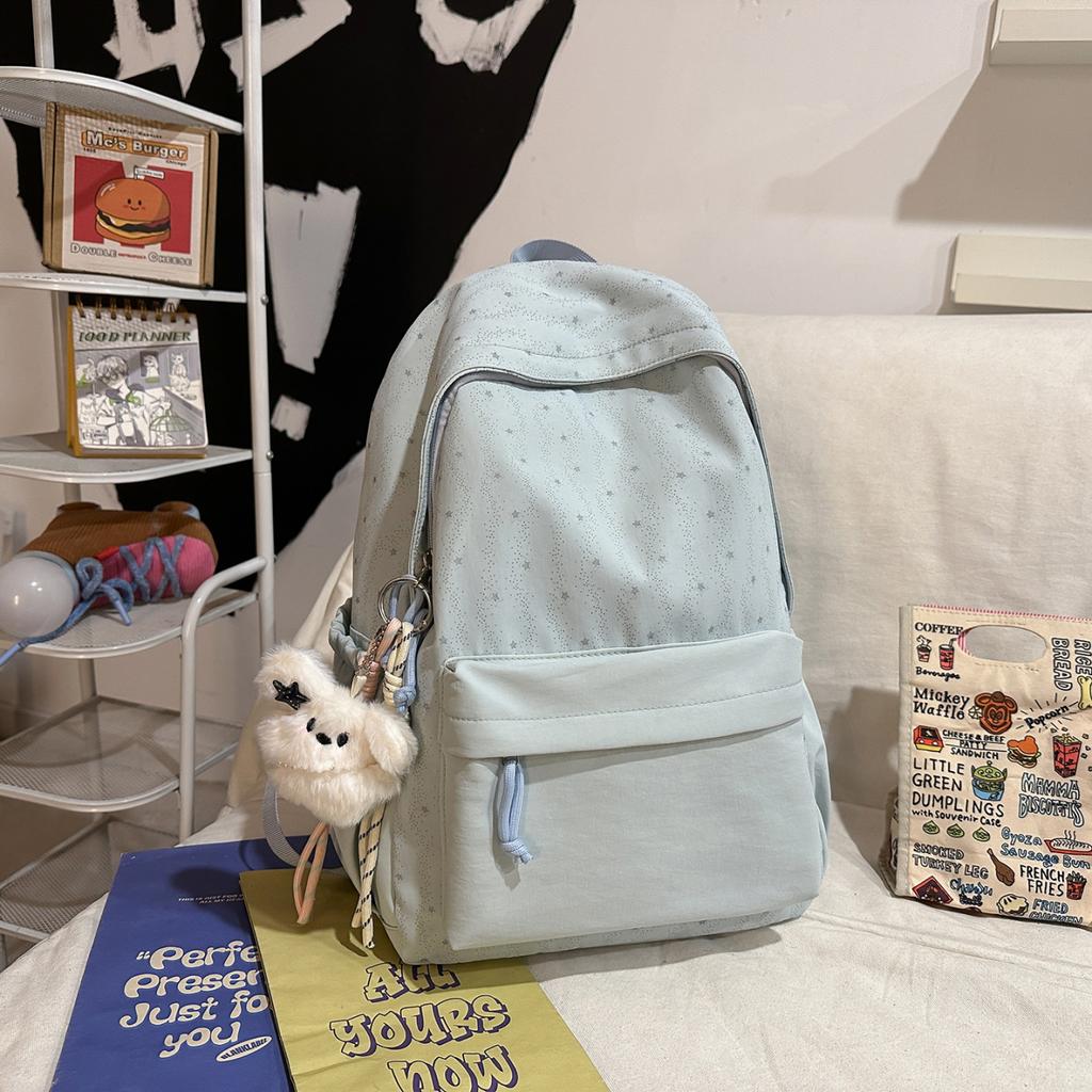 Schoolbag Casual Large Capacity Backpack Ins Style Fashion Girl Korean Version Solid Color Simple College Student Schoolbag Travel Backpack