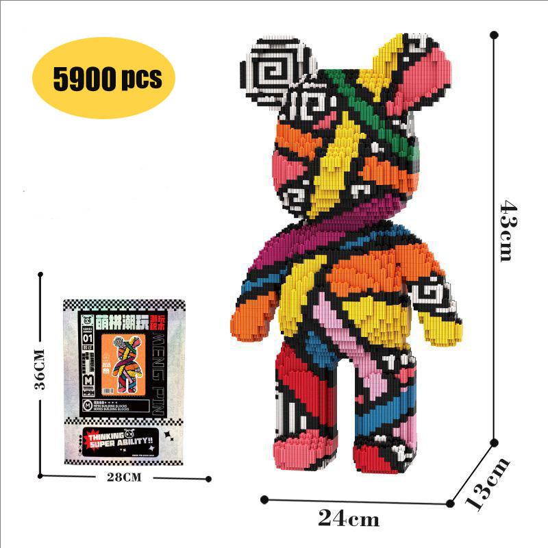 Kawaii Bear Building Blocks,assembly Toys,Ornaments, Home Decor,Creative Building Blocks,Thinking Developing Toys,Toys for Gifts