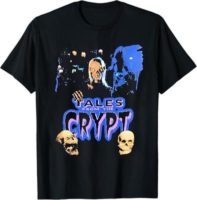 Vintage Tales from The Crypt 90s T-Shirt Funny Men's Short Sleeve Graphic T-Shirt Collection Black PR