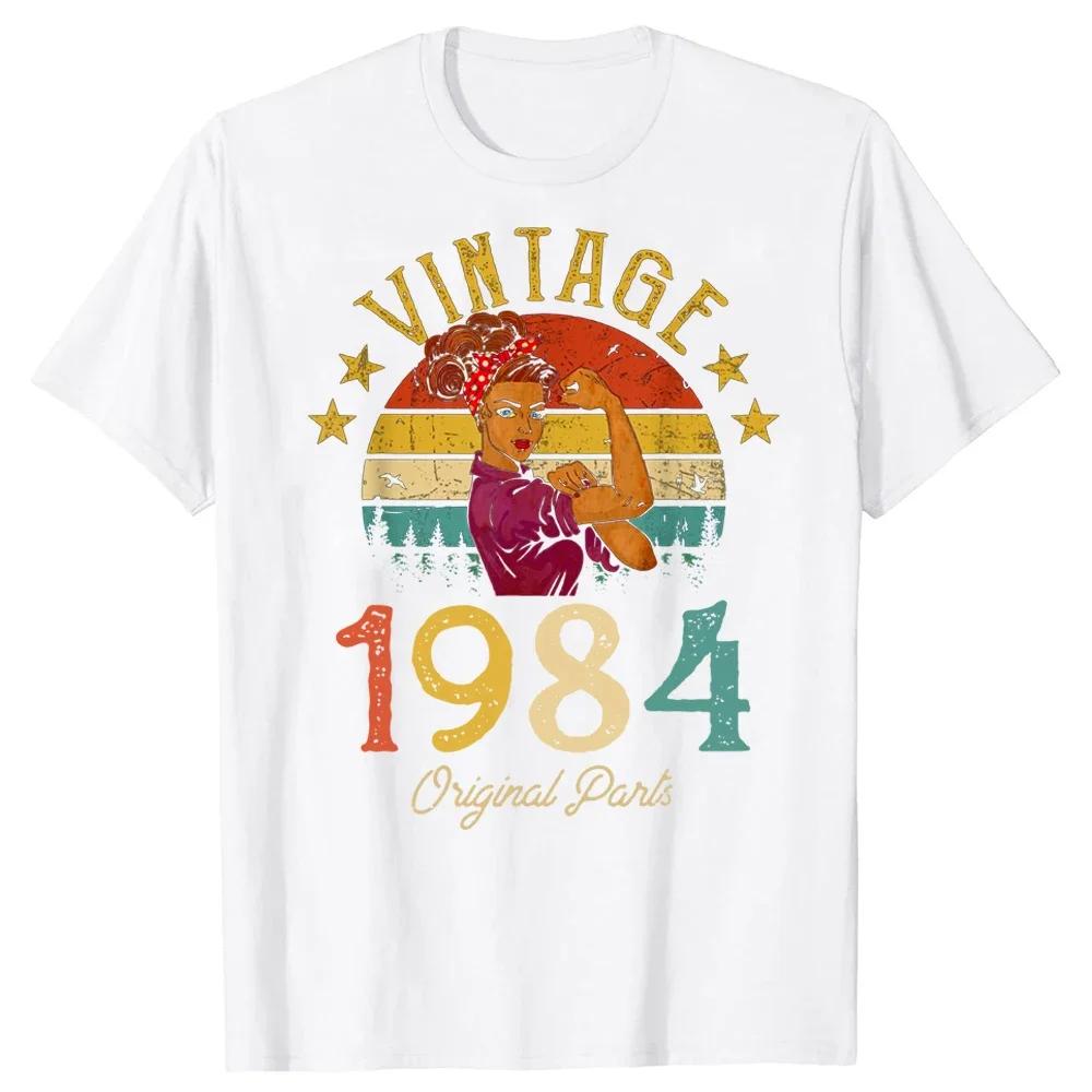 Funny 40th Birthday O Neck Shirt Fashion Print Casual Short Sleeve Male Tops Vintage 1984 Limited Edition Retro Mens TShirt