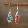 Luxury New Bohemian Emperor Stone Water Drop Pendant Earrings European and American Popular Natural Stone Jewelry Jewelry