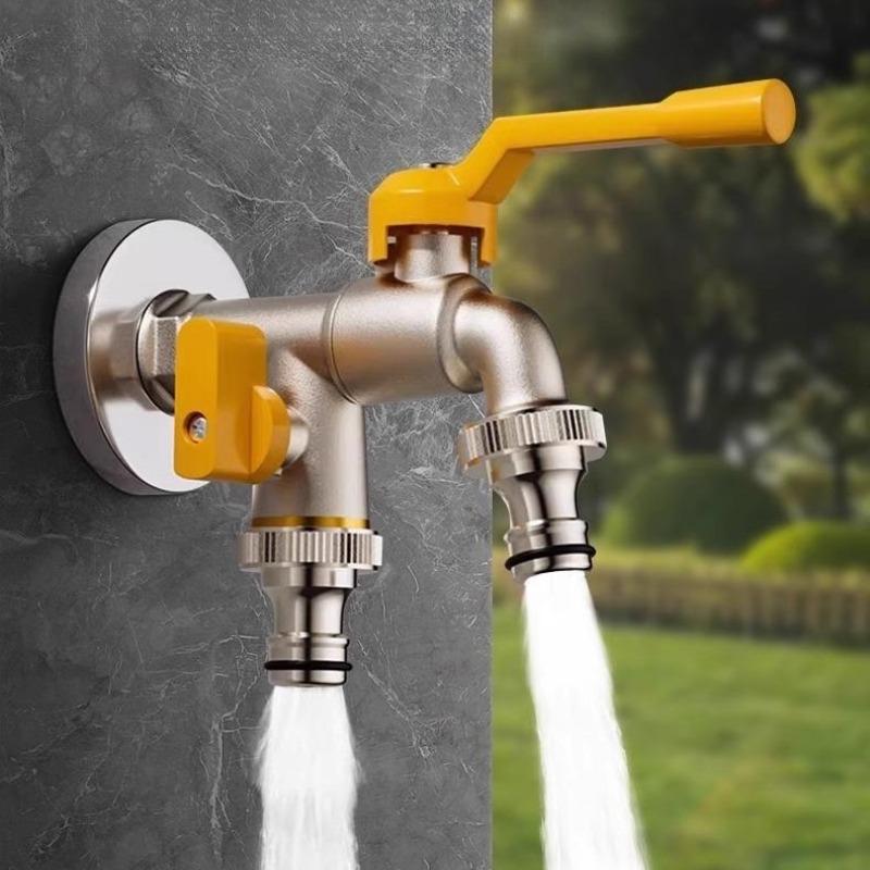 1-4pcs 4/6'' Garden Hose Brass Tap Faucet One Into Two Out 4 Points All Copper Faucet for Outdoor Garden Balcony Hose Connector