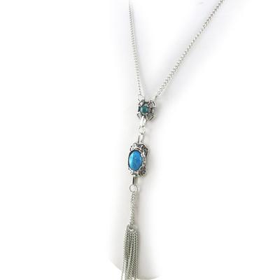 [N0980] - Silver Blue 'Kilimanjaro' Necklace