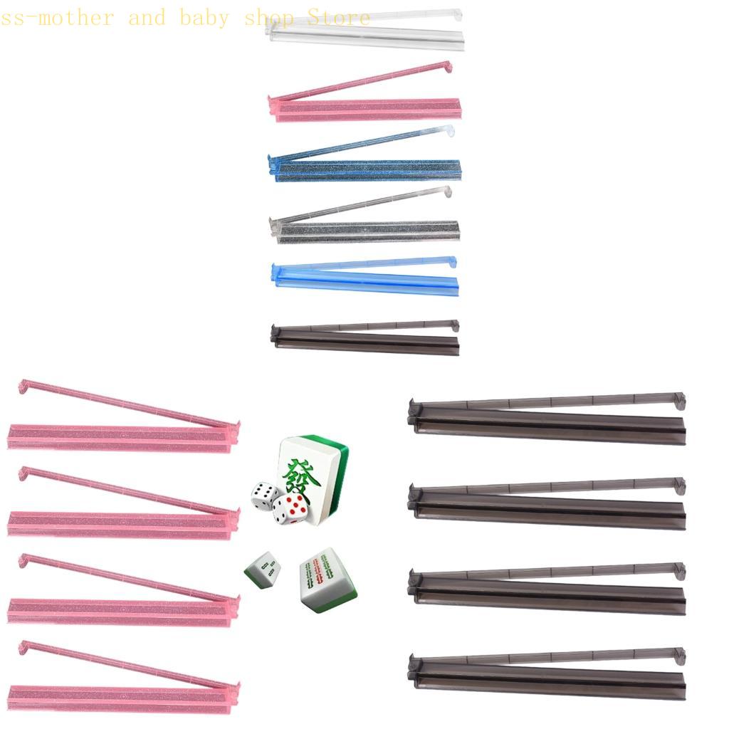066B Eleganti Porta Piastrelle Mahjong in Acrilico con Set Spingitori Porta Piastrelle Mahjong 4 Pezzi