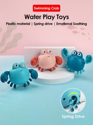 1Pcs Cartoon Crab Bath Toys For Kids Swimming Pool Water Play Game Chain Clockwork Baby Toys