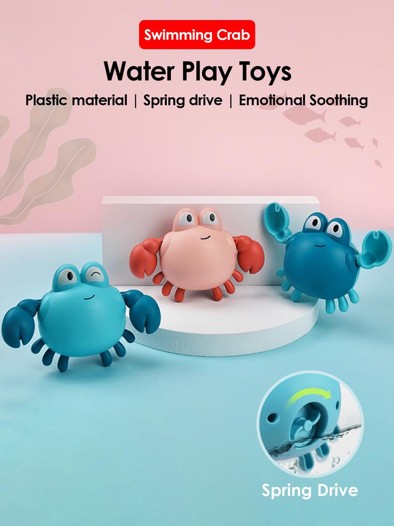 1Pcs Cartoon Crab Bath Toys For Kids Swimming Pool Water Play Game Chain Clockwork Baby Toys