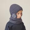 2pcs Coldproof Children Knitted Beanie Solid Color Pullover Hat Fashion Scarf Hat Set  Winter