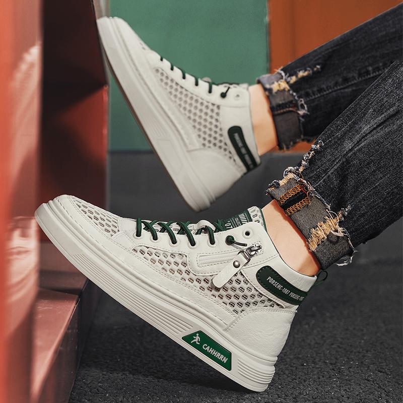 YRZL Men's Shoes Casual Board Shoes Running Sports Shoes Summer Athletic Mesh Breathable Male Walking Shoe Man Sneakers