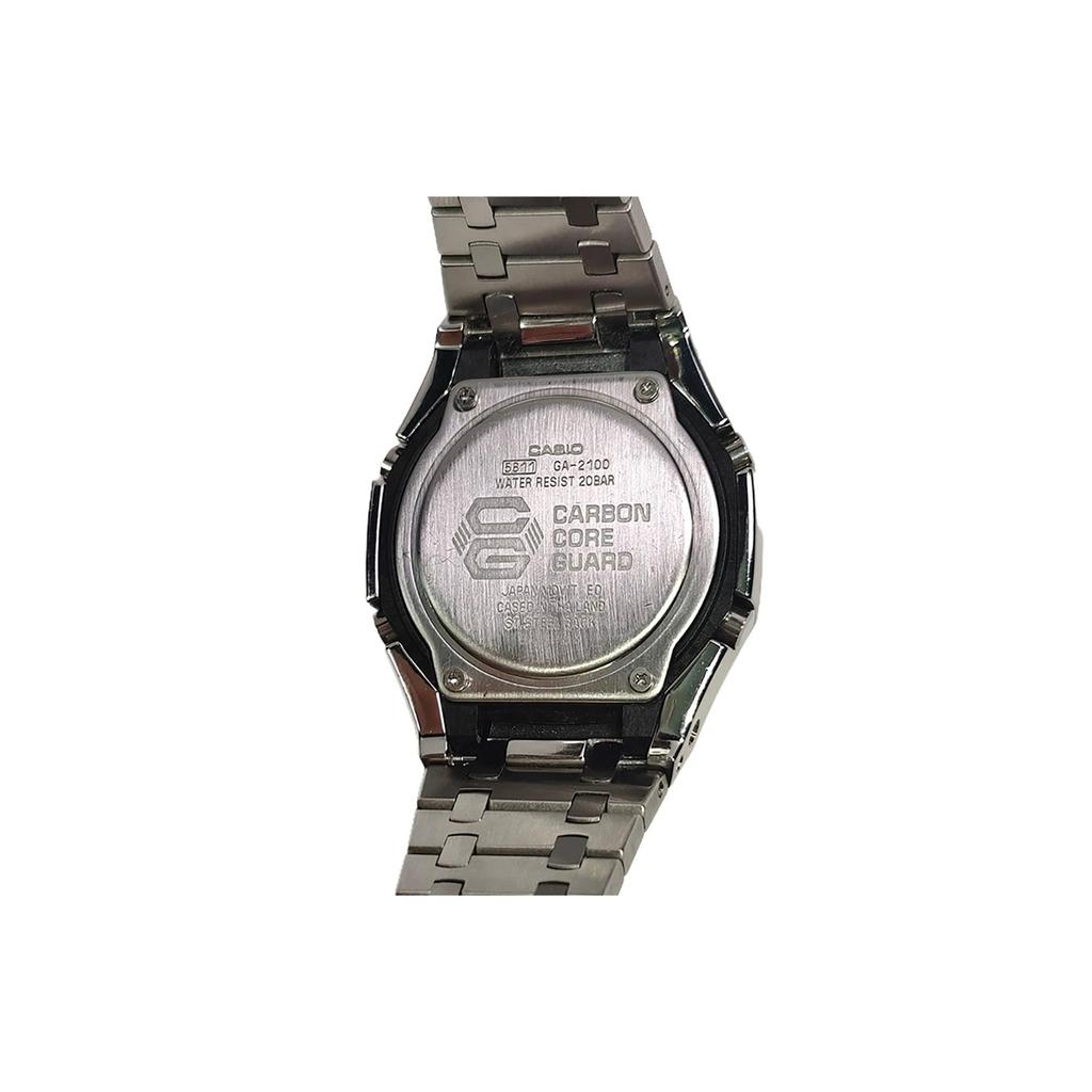 Casio Męski Zegarek Kryształowy, Analogowo-Cyfrowy, Seria Czarna GA-2100-1A1(Obejrzyj3--)