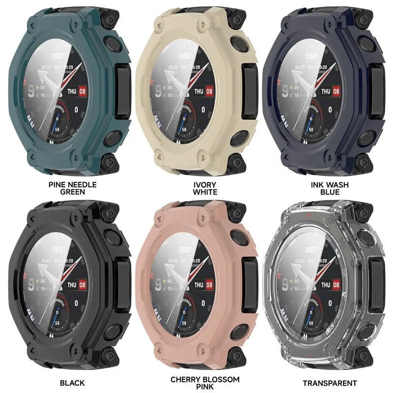 PC Case+Tempered Galss For Huami Amazfit T-rex3 Pro SmartWatch Strap Cover bumper for T-rex 3Pro 48mm Screen Protector Shell