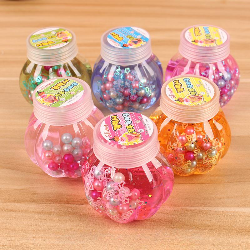 16PCS Pumpkin Bottle Crystal Mud Pearl Crystal Mud Color Mud DIY Jelly Mud Transparent Crystal Mud Children's Lightweight Clay