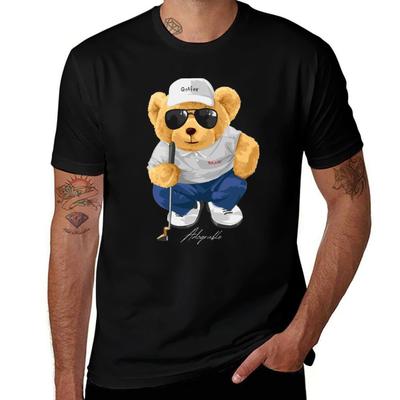 Cute Bear Glofing Adograble Tshirt Casual Loose Fit Short Sleeve Tshirt