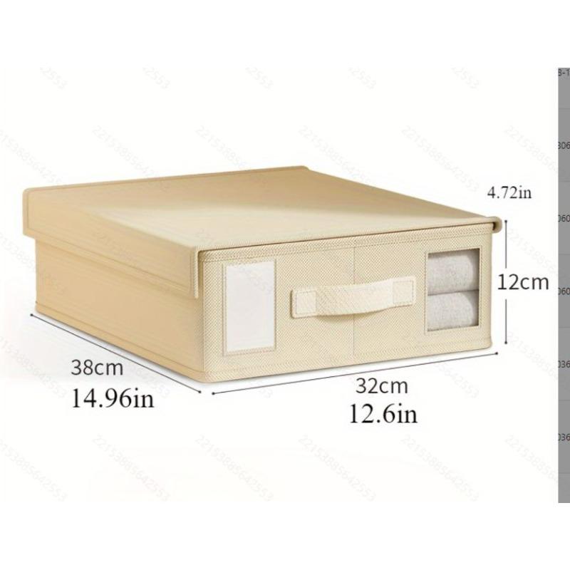 Sheet  Storage Box Organizer Thickened Fabric Folding Window Zipper Blanket Organizer Wardrobe Bed Clothes Storage with Lid