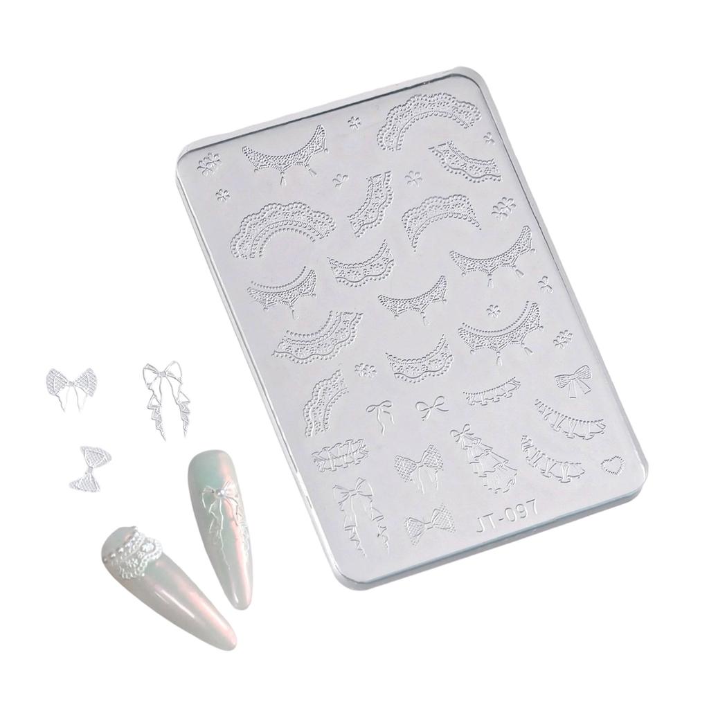 Nail Decoration Set Silicone Embossing Mould for Handmade Press Flower Bowknot Accent Crafting Supplies