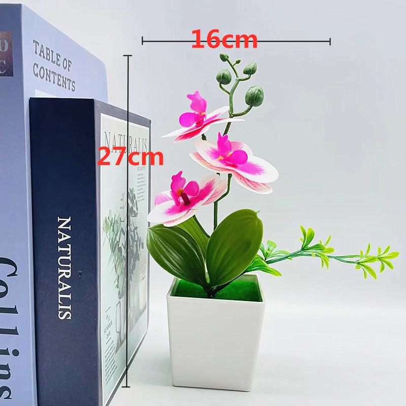 Artificial Potted Plants Artificial FlowersThree Phalaenopsis Orchids Square POTS Artificial Flower Ornaments
