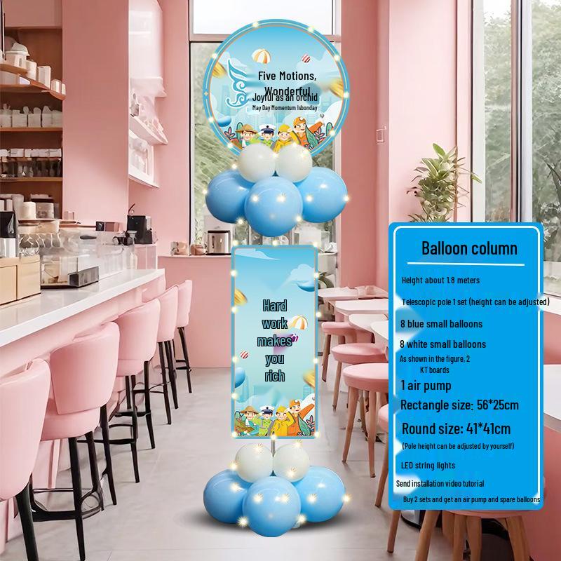 May Day Labor Day Balloon Décor for Malls, Stores, Business Halls, and School Events