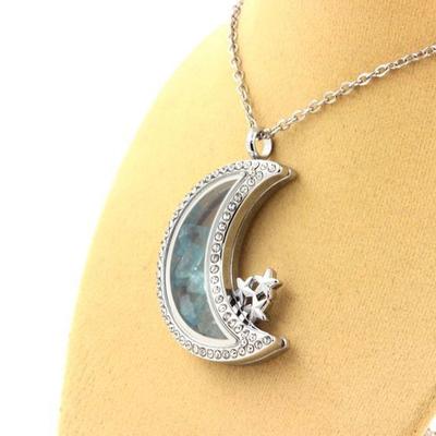 Stones and Minerals. Raw Paraiba Apatite Necklace. Moon Model.