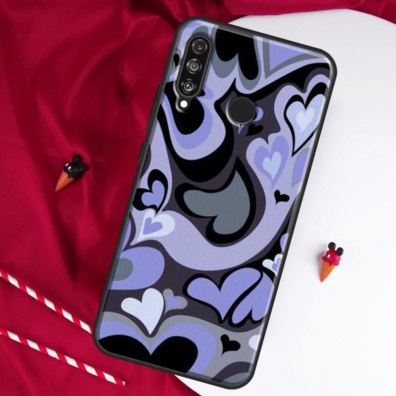 Purple Heart Swirl Aesthetic For Huawei Nova 8i 7i 11i 12i 12s 9 10 SE Y90 Y60 Y70 Y72 Y61 Y91 P30 P40 Lite P60 Pro Case