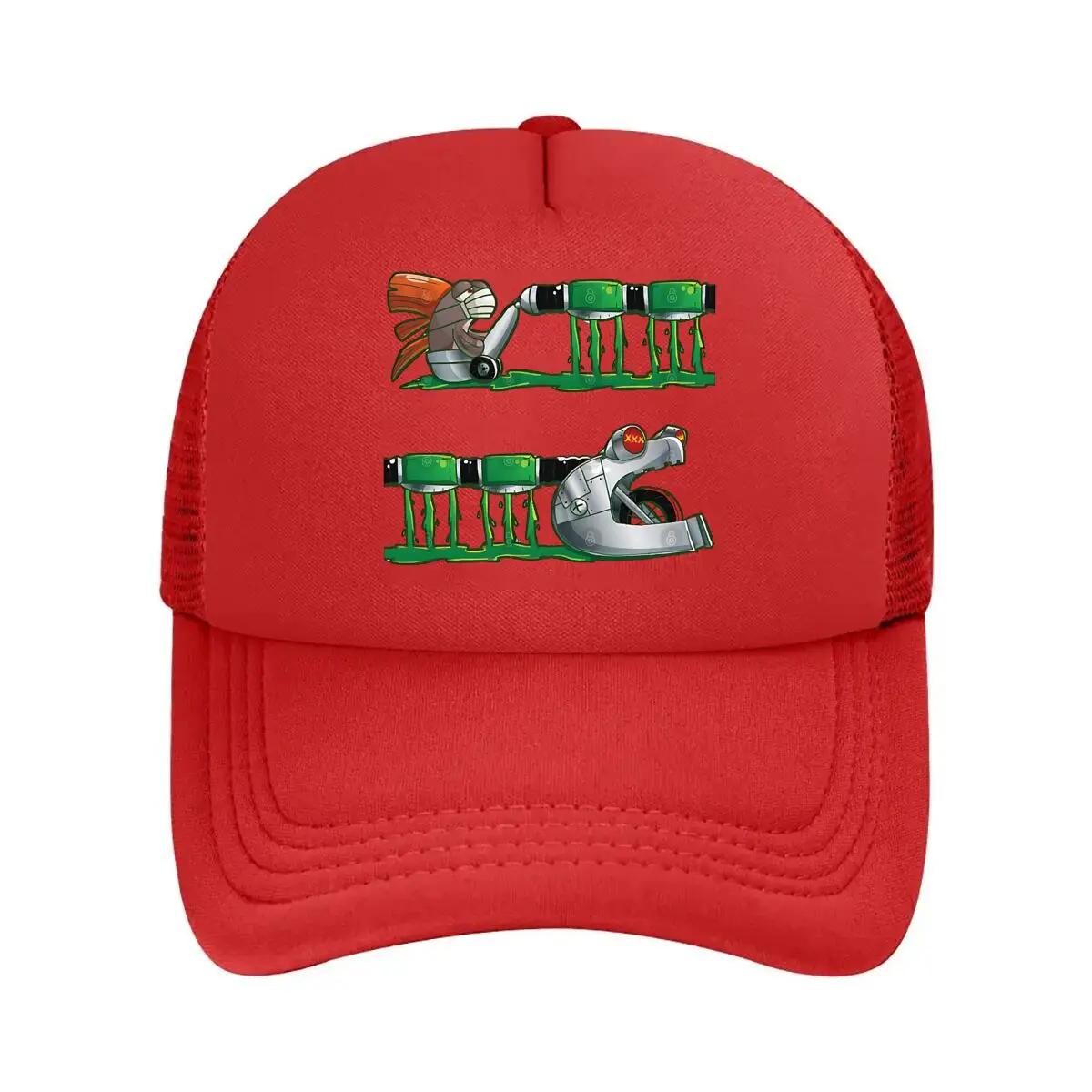 

Green Gadgets Whimsical Robot Themed Mechanical Art Illustration Mesh Baseball Cap One Size