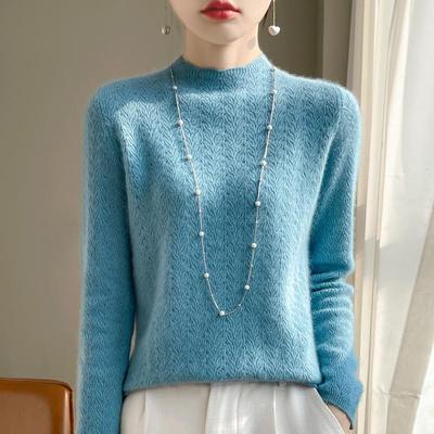Women Sweater 100% Wool Turtleneck Knit Pullover Thick Winter Jumpers Female Knit Tops