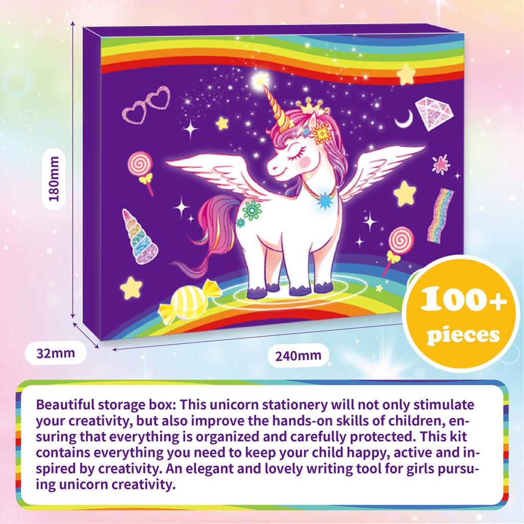 Unicorn Diary Set For Girls With Stickers And Craft Supplies For Creative Journaling