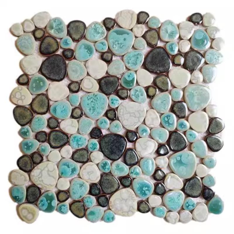 1 Stück 30x30cm Keramik Kiesel Mosaik Fliesen Spa Pools Fischteiche Badezimmer Anti-Rutsch Verschleißfest Boden Wand Dekor Fliesenblatt