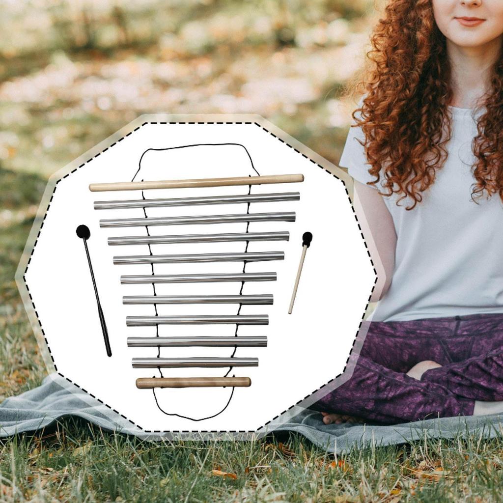Větrný zvonkohra, Ruční, Meditační jednoradové tyčové zvonkohry, 9tónový bicí nástroj pro učitele, Řízení třídy, Dárek pro děti