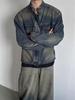 Nostalgic Blue Retro Denim Jacket - Men's Loose Fit with Large Pockets and Stand Collar for Spring & Autumn