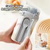 Portable Breakfast Cup with Double-Layer Lid - Includes Spoon & Fork, Food Storage Box for Oatmeal/Cereal/Salad/Fruits