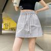 Casual Tooling Skirt Women's Summer Spice Girls Short Skirt High Waist Elastic Drawstring Skinny Meat Cover Skirt Hip Wrap Skirt