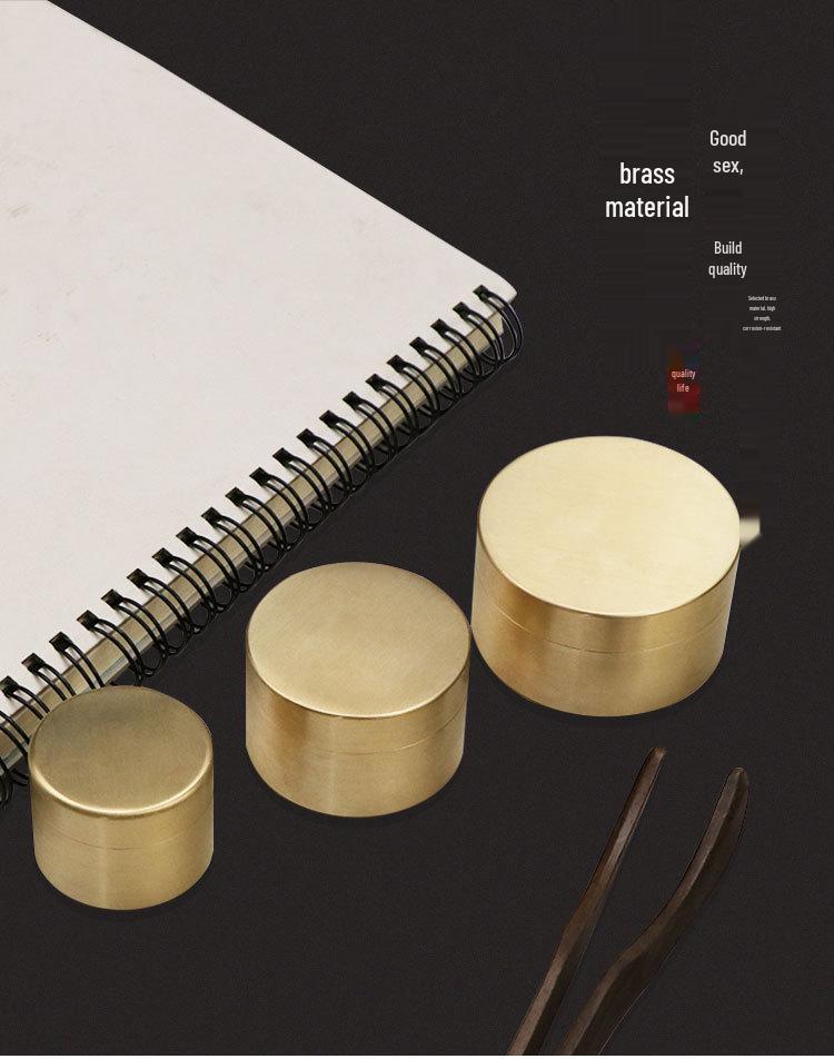 Leak-Proof Brass Medicine & Tea Storage Can - Portable Travel Jar with Threaded Seal, Multi-functional for Business Trips