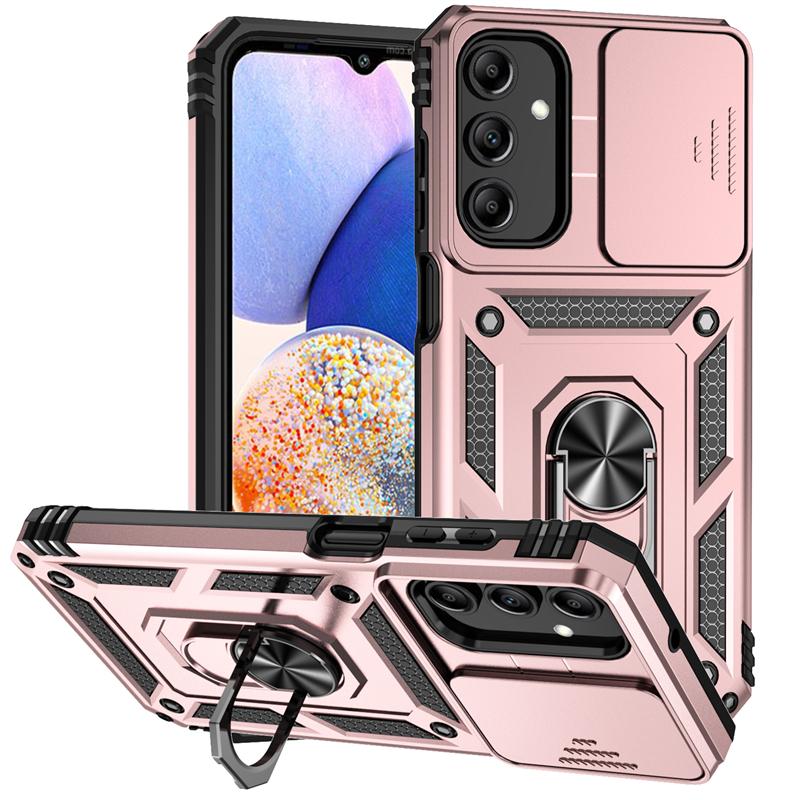 Pouzdro pro Samsung Galaxy A15 a15 slide s fotoaparátem, nárazuvzdorné, brnění, kryt pro Samsung A15 A 15 15A s magnetickým kroužkem a stojánkem, zadní kryt