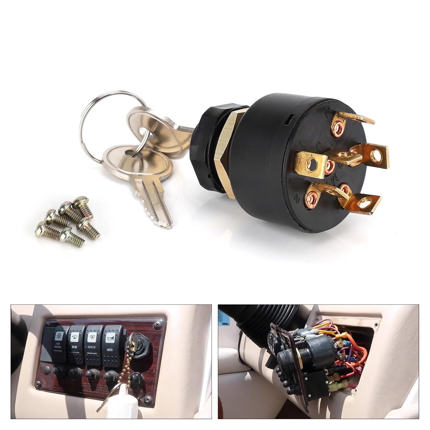 0508180 Ignition Starter Switch for Johnson Evinrude, Push to Choke Inboard Outboard Ignition Starter Switch