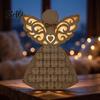Christmas Ornament Box Wooden Angel Advent Calendar with 24 Storage Drawers, Countdown to Tabletop Decoration for Winter Holiday Party Favors Decor