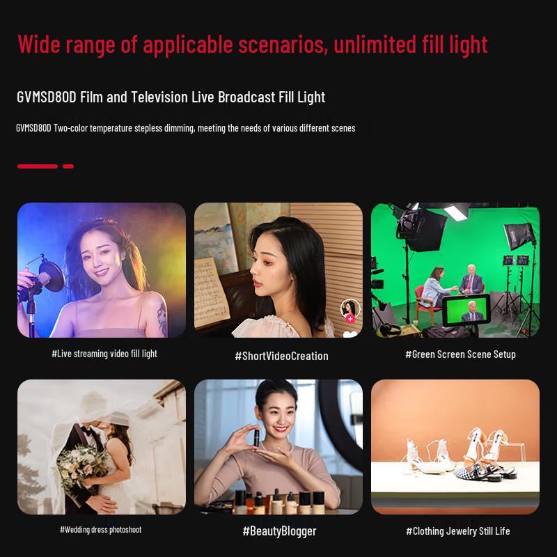 GVM SD80D Portable RGB Bi-Color LED Video Light Kit