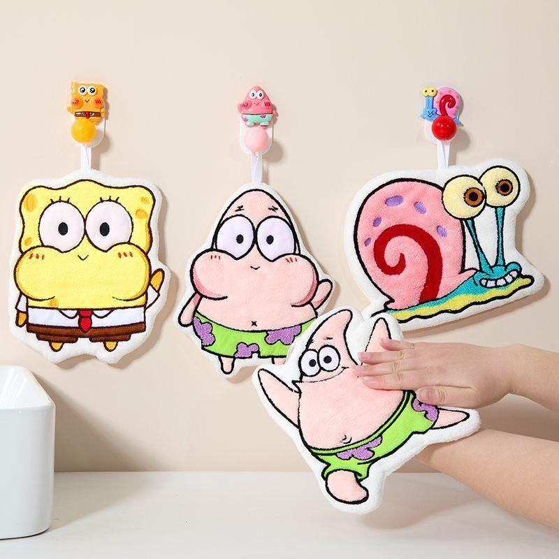 Cartoon Kitchen Hand Towel - Thick, Absorbent, Lint-Free, Cute Hanging Dishcloth for Bathroom and Household Use