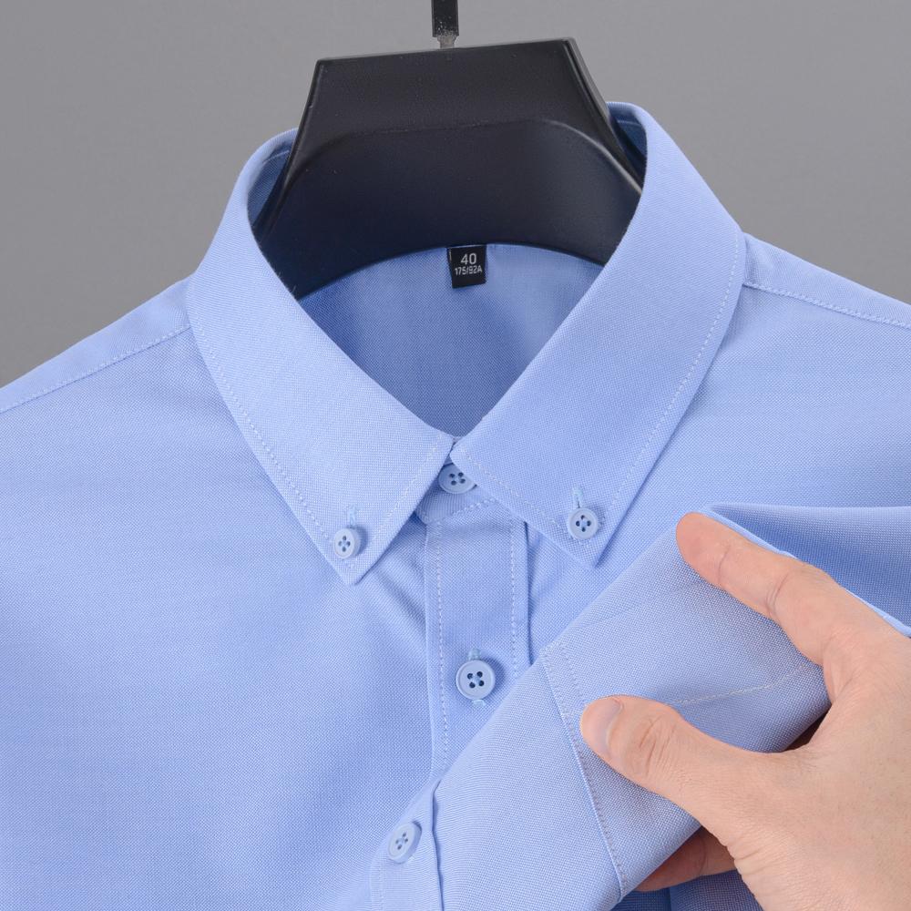 Pánské měkké pohodlné kostkované košile s dlouhým rukávem, nemačkavé modální bavlněné košile s ležérním límečkem na knoflíčky a kapsou