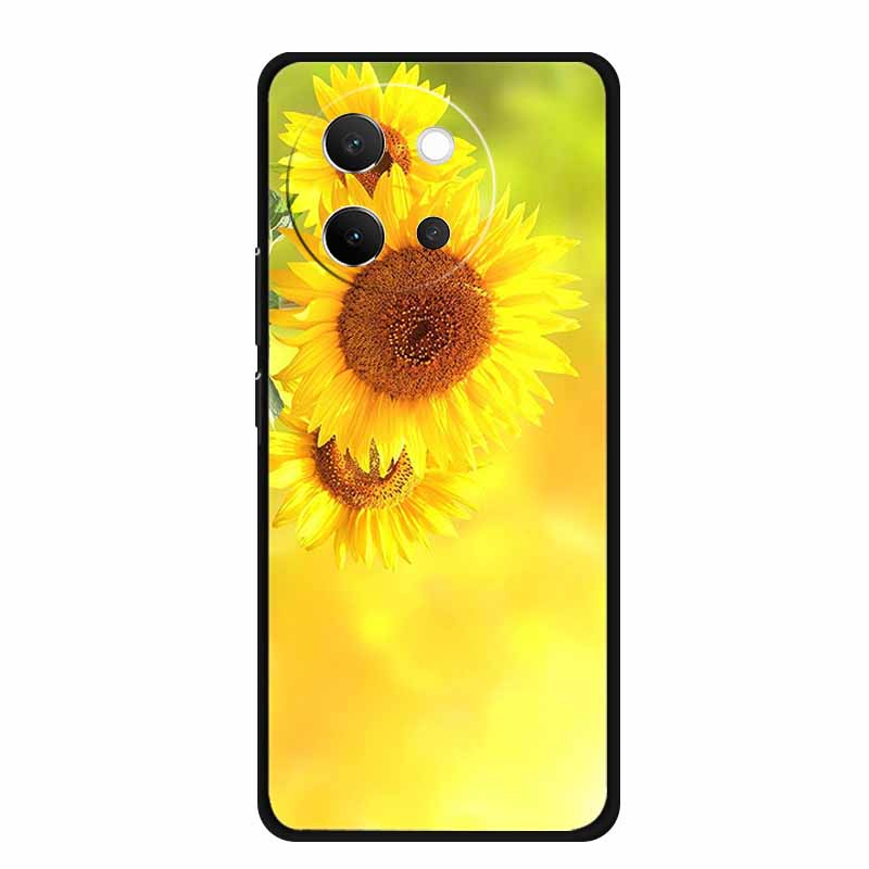 For Vivo V40 Lite Case V40lite V 40 Lite Fashion Black Silicone Soft Back Cover Case For Vivo V30e 5G Phone Case V 30 e Funda