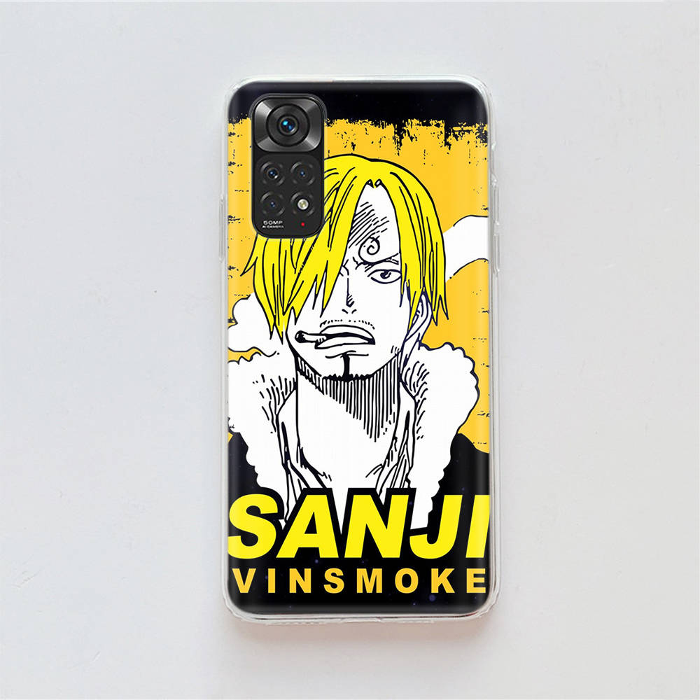 DT8 One Piece Zoro Sanji Case for Samsung A04 A14 A23 A34 A54 M23 M33 M52 M53 Realme 10 9 C30S C35 C55 VIVO Y02S Y21 Y33S Y51 X80 Pro Clear Cover